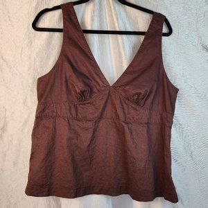 Gap Coco Brown 100% Cotton Side Zip Camisole size XL - Yum!